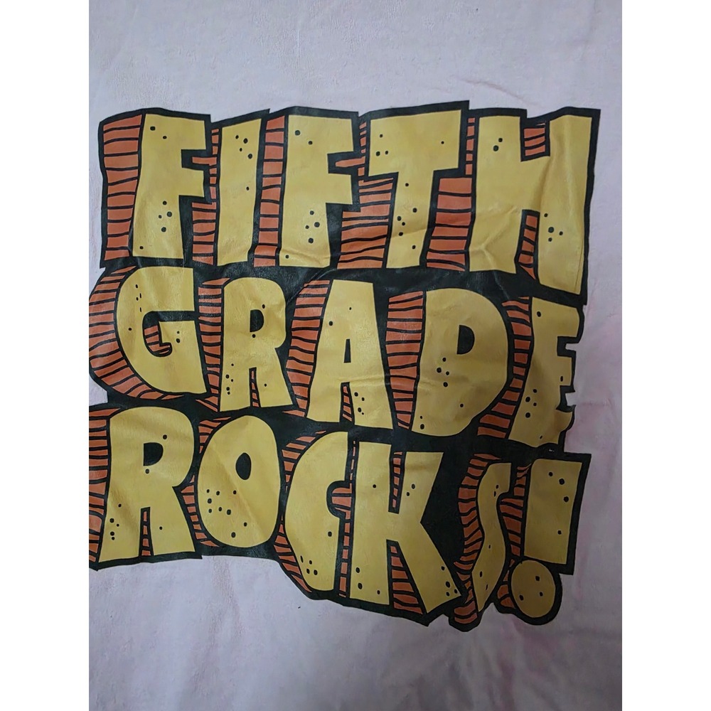 Bella+Canvas T-Shirt Unisex Medium Pink Excellent Fifth Grade Rocks Graphic Tee - Picture 2 of 6